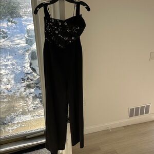 Elegant Black Jumpsuit with Sequin Detail